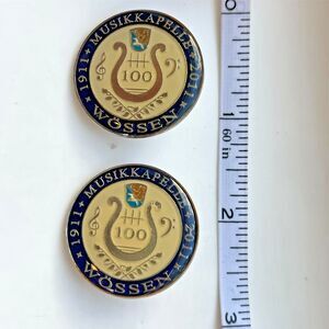 Lot of 2 Commemorative Pins Musikkapelle Wossen German Folk Music